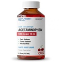 Puregen Labs Adulte Extra Strength Acétaminophène Liquide 500mg/15ml - 8 fl oz Rapid Burst Pain Reliever/Fever Reducer, Saveur de cerises