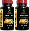 Calcium Magnesium Complex - Calcium Supplement, Manganese Citrate, Minerals for Bone Support, Phosphorus Levels, Immunity Support, Muscle Healthy Supplement with Vitamin D - 2 Bottles 240 Capsules