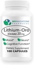 Lithium Oro 20 mg, ondersteunt gezonde Mood Emotionele Wellness, Gedrag en Geheugen. Biobeschikbaarheid, 100 caps (Elemental Lithium Orotate)