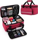CURMIO Small EHBO Bag Leeg, Familie EHBO Kit Case, Medicine Storage Organizer Box voor thuis en reizen, Rood (Patent in afwachting)