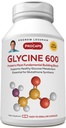 ANDREW LESSMAN Glycine 600mg - 180 Capsules - Pure, Eenvoudige, Aminozuur. Kritische structurele rol in collageen weefsels. Geen additieven