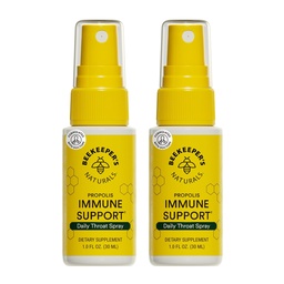 Spray de gorge naturelle de propolis de l'apiculteur, soutien immunitaire naturel et soulagement de la gorge douloureuse - antioxydants, kéto, paléo, sans gluten, 1,0 oz (paquet de 2)