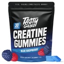 GAGNES TASTY Gommies créatine - 90g de monohydrate créatine - Suppléments d'entraînement - Bâtir la force musculaire et boost pour les hommes et les femmes - Fabriqué aux États-Unis - Non OGM - Vegan Friendly (Grande framboise bleue)