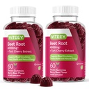 Viteey Beet Root Gummies met Tart Cherry - Rode bietensupplement voor de gezondheid van het hart, bloeddruk ondersteuning - Vegan, Glutenvrije - 120 Tel.