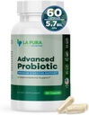 LaPura Advanced Probiotic - Premium Digestive Support for Gut & Immune Health, 60 Capsules - 5,75 miljard CFU Probiotica Inclusief DE111 stam (Bacillus subtilis) - Non-GMO, Glutenvrije, Made in USA