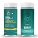 Iwi Omega-3 Essential & Heart Omega-3 Bundle, 30 Servings, Vegan Plant Based Algen Omega 3, Krill & Fish Oil Alternative, No Fishy Aftersmaak