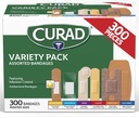 CURAD Assorted Bandages Variety Pack, 300 Count, 6 Styles Inclusief antibacteriële, waterdichte, pure, Plastic, Heavy Duty & Flex-Fabric, Beschermt Scrapes, Snij & Burns, Latex-Free