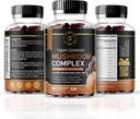 Gummées de champignons de 10 champignons Supplément de champignons de 2500mg de Turquie Tail, Chaga, Reishi, Cordyceps & Lions Mane Extraits de champignons organiques, booster de cerveau nootropique (180 comte (paquet de 3))