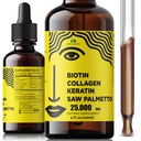 Liquid Biotin Collageen Keratine 4fl oz Liquid Supplementen voor vrouwen - Uitgebreide formule Hair Skin Nails Supplement met 10000mcg Collageen 5000 mcg Biotin 5000 mcg Keratine 5000 mcg Saw Palmetto