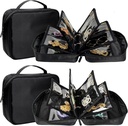 2 PCS Bijoux de voyage Boites Organisateurs,Petits Sacs à Bijoux avec Pousses de velours zippées claires pour voyager