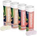 Drinklits Gember-Lime Hydration Electrolytes & Aardbei Immune Support Tablets (4) Tube Combo Pack 