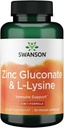 Swanson Zink Gluconaat "&" L-Lysine - 2-in-1 Formule 90 Veg Caps