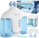 Sonmol Electric Neus Irrigatie Systeem (Nasale Irrigatie, Blauw), Neusreiniger voor Sinus Adult, Zelfreinigende Neusreiniger met 50 Packets Saline