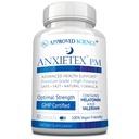 Science approuvée Anxietex Nuit - Soin d'inquiétude et de mécontentement, Bien dormir - Valérien, Fleur de Passion, Camomille - 30 Capsules - Supplément végétalien - Fabriqué aux États-Unis