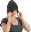Aculief Ice Therapy Cap - verstelbaar katoen-Spandex Fit & Neck Cooling - zachte katoen-Spandex slaapmuts met oogmasker - verpakking van 1, zwart