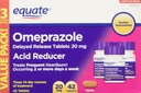 Equate Omeprazol 20 Milligram, zuurreducer, vertraagde afgifte, 42 tabletten