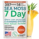 Atlantic Naturals Sea Moss 7 Day Detox Lever, Gallblader & Nierreiniging - Ondersteuning met Dandelion Root, Milk Thistle, Burdock Root, Red Clover, Chanca Piedra - Ananas Flavor Drink Mix (14 oz)