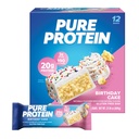 Pure proteïnerepen, hoge proteïne, Nutrische snacks ter ondersteuning van energie, lage suiker, glutenvrij, verjaardagscake, 1,76 oz, verpakking van 12 (Verpakking mei vary)