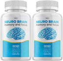 (2 Pack) Neuro Brain and Focus Supplement, Neuro Brain Memory Focus and Cognitive Support, Neuro Brain Pillen Nootrope NeuroBrain to Boost Memory Neuro Brain Vitamin (120 Capsules)