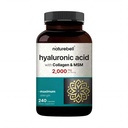 NatureBell Suppléments d'acide hyaluronique 2 000 mg de 240 gélules, avec MSM & collagène bovin hydrolysé – 3 en 1 Support pour l'hydratation de la peau, la lubrification articulaire, les cheveux et la santé des yeux