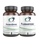 designs for health Saccharomyces Boulardii (60 Capsules) + ProbioSpore Spore Based Probiotic (60 Capsules) - 2 Gut Health Supplements - Shelf-Stable, Acid Resistant Digestive Probiotics