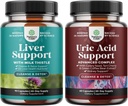 Bundel van leverreiniging Detox & Repair - Silymarin melkdistel met Dandelion wortel & Artichoke Extract en Green Coffee Bean Extract voor Uric Acid Cleanse & Detox - Turmeric Tart Cherry & Selderij Seed