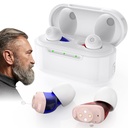 Oplaadbare OTC-hoortoestellen voor senioren - 16 kanalen & 4 modi Hoorversterker met Noise Cancelling, Onzichtbaar In-Ear Apparaat met Oplaadcase voor volwassenen