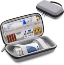 Cas de nébuliseur portable pour les voyages, Cas d'inhalateur pour les enfants et la machine d'asthme portatif adulte, Organisateur de fournitures médicales, Cas d'organisateur électronique pour cordon, Chargeur (Grey)