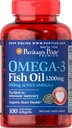 Puritan's Pride Omega-3 Fish Oil 1200 mg (360 mg Active Omega-3) - 100 Softgels