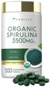 Carlyle Organische Spirulina Tabletten 3500 mg 500 Aantal Niet-GMO en Glutenvrij Supplement