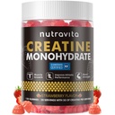 Nutravita NSF Certified Creatine Gummy - Creatine Monohydraat Gummies for Men & Women-5g Creatine Monohydraat per Serving - Sugar Free,Vegan, Strawberry Flavor, 120 Tel.
