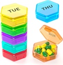 7 Packs Kleine pil Box, Wekelijkse pil Organisator - Travel Pill Container Portable 7 Day BPA Gratis Dagelijkse Mini pil Case houder voor Pocket Purse Briefcase Pillen Medicine Cod Lever Olie Opslag Box