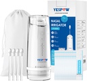 Neus besproeiingssysteem - JAPOW elektrische Neti Pot Neusreiniger - Sinus spoelen Machine met 4 modi voor neus wassen - neus besproeier met 40 pakketten Saline voor Sinus Flush en Relief