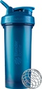 BlenderBattle Classic V2 Shaker Bottle Perfect voor eiwitshakes en pre-workout, 28-ounce, Ocean Blue