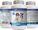 Hondenhuid en jas supplementen - Honden Hair and Coat Complex - Advanced Skin Relief - Good for Nails - Hondenvitamine e - 1 Fles (60 tabletten)