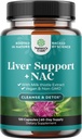 Leverondersteuning NAC-supplement met melkdistel voor leverreiniging Detox & Repair - N Acetyl Cysteine supplement Leverreiniging met antioxidanten, turmeric, Choline, Dandelion & L-Glutathione - 120 Caps