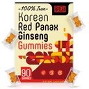 Korean Red Panax Ginseng Supplement Gummies - Iron Supplements for Women & Men - Iron Gummies with Vitamin C, B6, B12, Kalium & Magnesium, Vegan - 90 Tel.