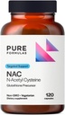 PureFormulas N-Acetyl-L-Cysteine - NAC Supplement Capsules 900mg NAC, Antioxidant Glutathion Precursor - Detox + Workout Recovery, en Immune Support - Non-GMO + Vegetarisch Supplement -120 Capsules