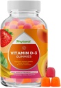 Kauwbare vitamine D Gummies voor volwassenen - Heerlijke dagelijkse vitamine D3 Gummies met D3 2000IU per portie - Gluten en gelatinevrije non-GMO Gummy voor volwassenen Immuniteitsondersteuning (1 maand)