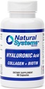 Hyaluronzuur Plus Collagen en Biotin 60 Capsules by Natural Systems - Acido Hialuronico Capsules for Enhanced Absorptie - Hydraulic Hyaluronic Acid Supplement for Skin - Strong Skin, Hair, Nails
