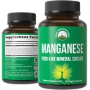 Mangaansupplement Voeding Zoals Mineral Chelated voor Superior Absorptie met hele voedsel Blend van 25+ Fruit en Groenten. Pure Trace Mineral Capsules voor Connective Weefsel, Bone Health, Enzyme Support