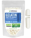 XPRS Nutra Taille 1 Capsules vides - 100 Capsules de gélatine vides de compte - Remplissage de la gélule de bricolage - Capsules de gel de pilules de boeuf pur pour compléments Do-It-Youlf (Blanc)