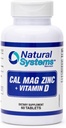 Calcium Magnesium Zink Vitamine D Supplement 60 Tablets by Natural Systems - Calcium Magnesium Zink en VIT D Supplements for Strong Immune System - Magnesium Supplement for The Immune System