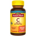 Nature Made Vitamin C 500 mg with Rose Hips, Dieetsupplement voor Immune Support, 130 Caplets, 130 Day Supply