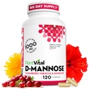 Capsules de mannose D Plantvital avec canneberge - D-mannose Capsules de 1000mg - Haute puissance pour le soutien de la vésicule, du rein et du trac urinaire. Poudre de canneberge avec Hibiscus et Dandelion. 2 mois