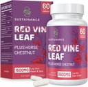 Red Vine Leaf Extract 1400mg & Horse Chestnut Extract 100mg Supplement Dieet voor been, vet, Circulatie, hart, huid (60 capsules)
