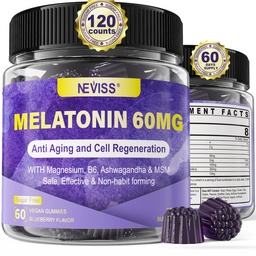 Antioxidant & Brain Support Melatonine 60mg 30mg voor 50+ Volwassenen 