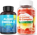 Vitamine B Complex Gevulde Gummies & Plant Based Algen Omega 3 1200mg Supplement