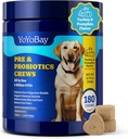 Probiotica voor honden - 6 miljard CFU, hondenprobiotica met prebiotica en spijsverteringsenzymen voor darm, immuun- en huidgezondheid - Turkije & pompoen smaak, 180 zachte kauwen