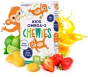 Gommies Omega 3 - Gel à croquer ultra-haut DHA Gommy - Omega 3 pour les enfants soutient la santé du cerveau et des yeux - Fruit naturel sans sucre - Gommies Omega 3 huile de poisson (30 comte)